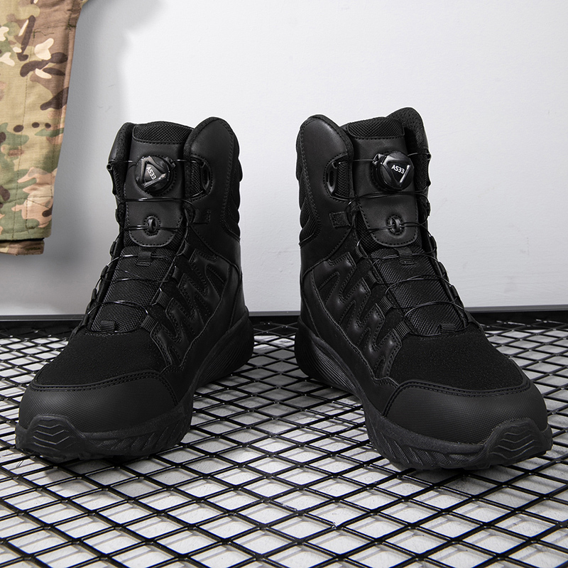 Large Size Martin Boots for Men, Size 46, Black, Autumn and Winter, Motorcycle Riding, Button-Up, Waterproof, Non-Slip, Desert High-Top Training Boots Large Size Martin Boots for Men, Size 46, Black, Autumn and Winter, Motorcycle Riding, Button-Up, Waterproof, Non-Slip, Desert High-Top Training Boots