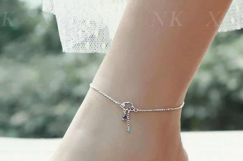 KXDUN cloud 925 vòng chân bạc nữ sterling bạc vòng chân thiết kế ngách thiết kế gợi cảm cổ học sinh dây chuyền bs0629 - Vòng chân