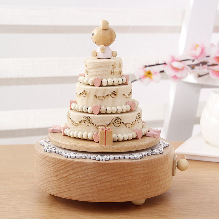 Stupid bird creative direct sales men and women birthday gifts wooden craft gift decoration decoration birthday cake music box music box