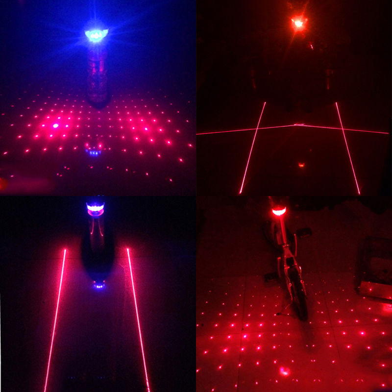 Bicycle taillight battery night rear light waterproof flashing mountain bike night light warning flashing laser reflective taillight