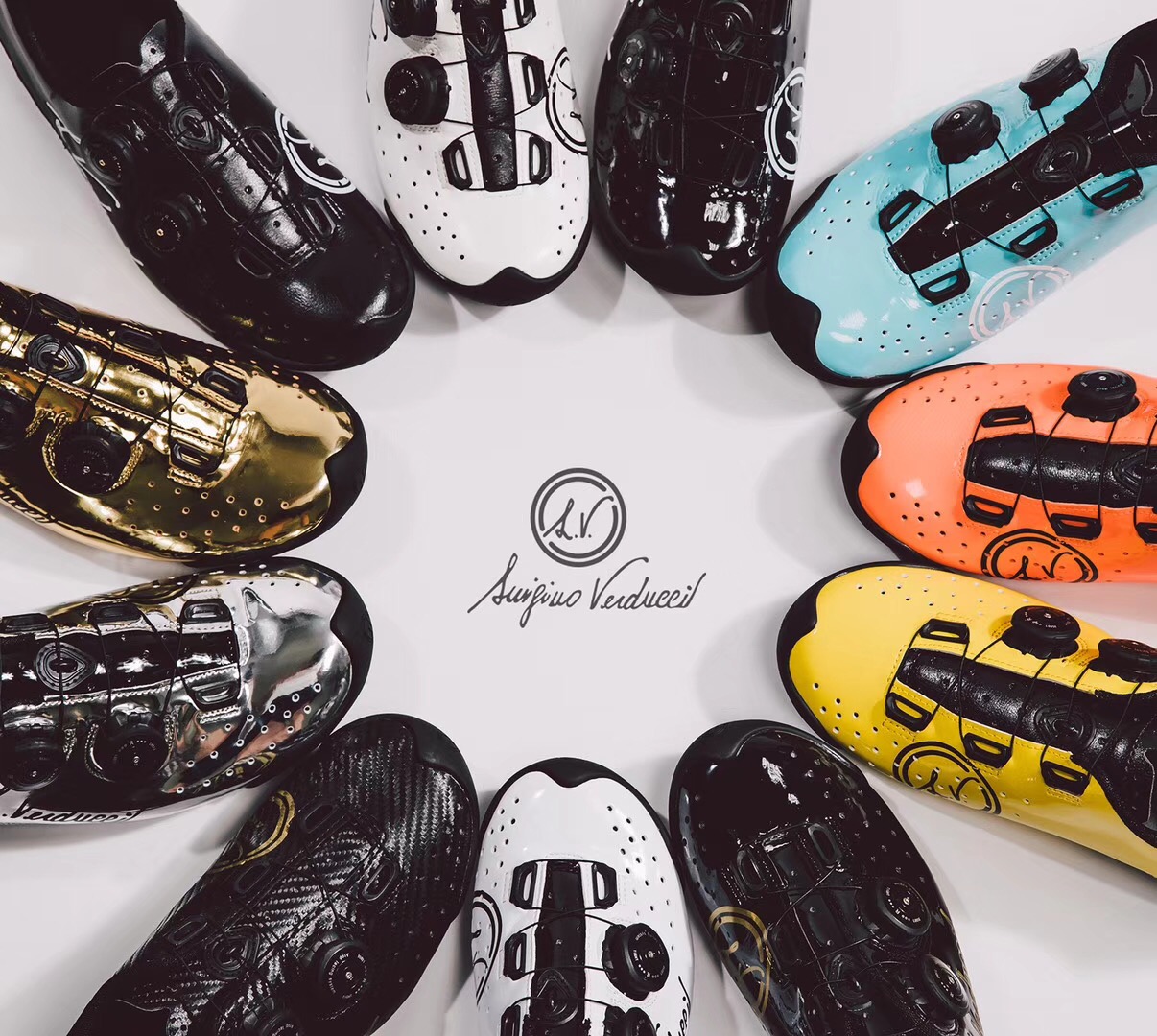 Licensed LUIGINO VERDUCCI LV road dead fly bicycle carbon fiber thermoplastic riding lock shoes