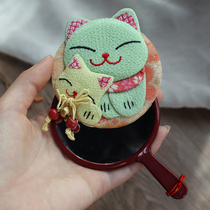 Ticai cat mother and child mirror handle mirror portable makeup mirror