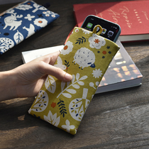 Chinese style buckle mobile phone bag storage texture Apple 13 Huawei mobile phone bag protective cover fabric painting