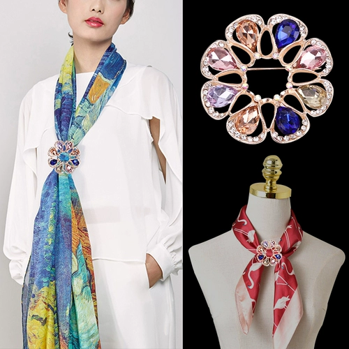 Универсальная металлическая брошь на лацкан, в цветочек