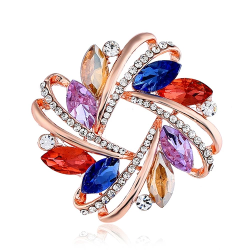 Универсальная металлическая брошь на лацкан, в цветочек