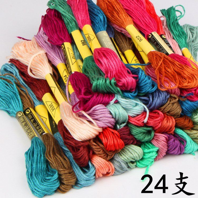 24 cross-stitch wiring Insole thread Embroidery thread Embroidery thread patching thread Handmade cotton thread embroidery Cotton embroidery