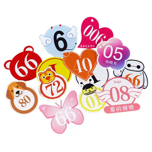 Участвующая номера карта с клипе детские игры детские игры соревнование детских игр милый мультиграфический цифровой номер карты водонепроницаемые