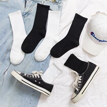 Black socks women mid-tube socks ins tide autumn and winter stockings Net red white women socks Street tide socks stockings women