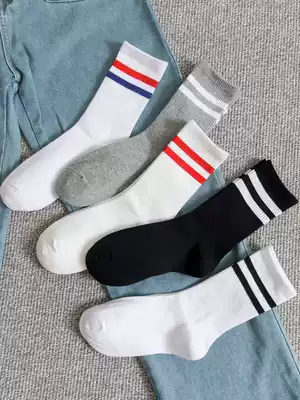 Socks women's stockings Black thin summer sports style cute stripes Japanese stockings men's ins tide street Net Red