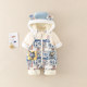 Baby cotton one-piece winter clothes 3--9 months male baby plus fleece thickened out clothes newborn warm suit