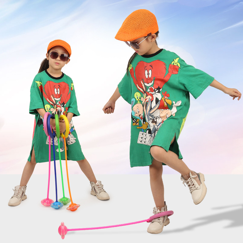 Jump Ball children Toys Toy Elastic Flash Jump Feet of Stir-fried Ball Cover Feet Ring Luminous Swivel Single Foot Thrower Leg Loop