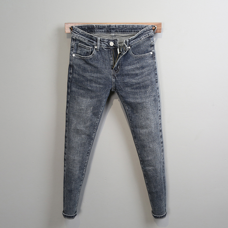 2022 New spring and autumn season Korean version Trend with small feet 90% Chauffaters Men's retro elastic denim jeans