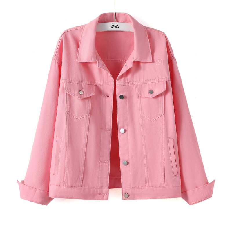 Hong Kong Style Pink Denim Jacket for Women, Short Style, Spring and Autumn 2026, Versatile, Loose, Slimming, Bf Style, Casual, Petite Hong Kong Style Pink Denim Jacket for Women, Short Style, Spring and Autumn 2026, Versatile, Loose, Slimming, Bf Style, Casual, Petite
