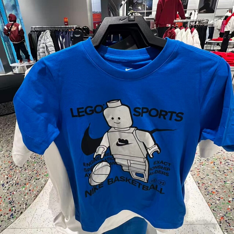 Nike Nike Boys' Lego Co-Branded Sports and Leisure Cartoon Pattern Round Neck Short-Sleeved T-Shirt Hv5194-470