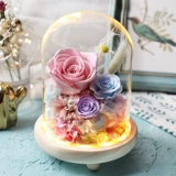 Eternal Life Flower Gift Box Glass Cover Rose Bear День день рождения, подарок девушек и девушек и жены подарка на день святого Валентина Новый год Новый год