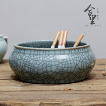 Longquan celadon large size ashtray creative personality trend multifunctional home living room European ceramic windproof retro