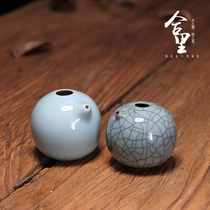 Longquan celadon ceramic inkstone drop water drop inkstone grinding ink special water Vine four treasure calligraphy