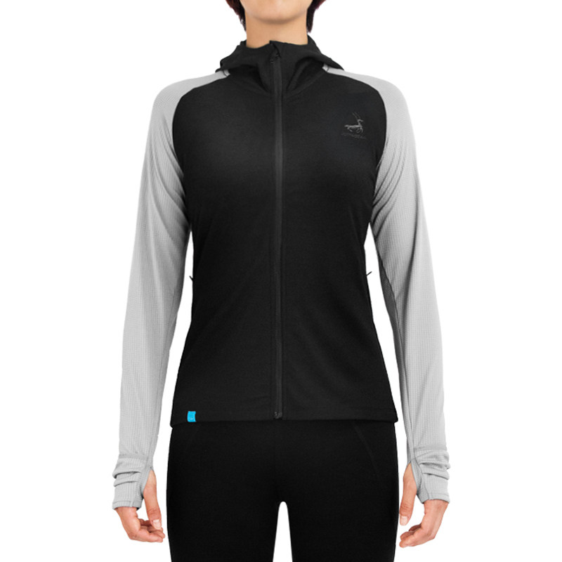 UltraGear ug winter warm cross-country running yoga sports women's stitching hooded Merino cardigan