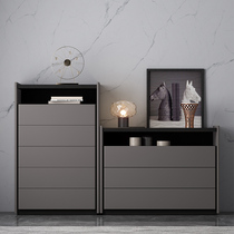 Italian minimalist chest chest light luxury Nordic modern simple living room bedroom storage sideboard wall storage cabinet