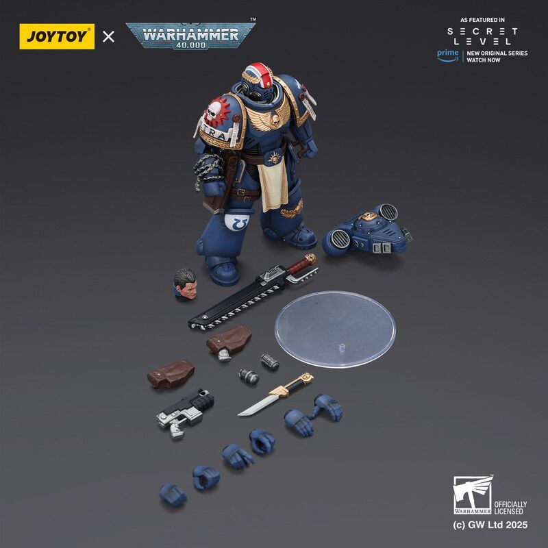 In-Stock Joytoy Dark Source Warhammer 40K Ultramarines Titus Wearing Victory Wreath 1/18 Action Figure