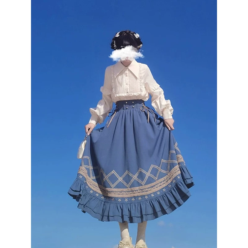 Очаровательная рубашка, юбка, комплект, стильLolita