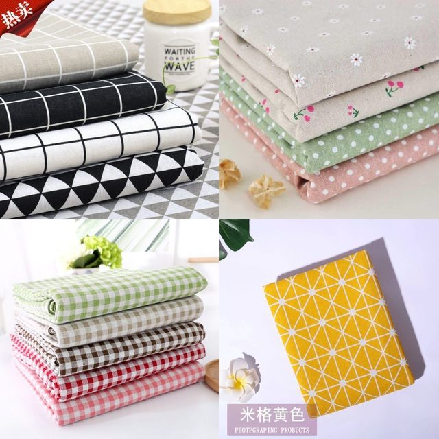 ins fabric dustproof imitation ຝ້າຍແລະ linen stall cloth plaid ນັກສຶກສາຍີ່ປຸ່ນ pastoral ຂະຫນາດນ້ອຍສົດ picnic ຕາຕະລາງກາເຟຜ້າຕາຕະລາງ