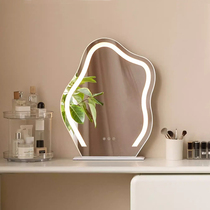 Internet celebrity smart cloud makeup mirror irregular desktop mirror LED with light ins desktop bedroom light mirror dressing mirror