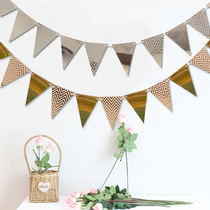 Nordic birthday flag decoration outdoor triangle small flag kindergarten indoor ring creation props creative room