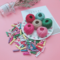 chic hemp rope girl heart wrought iron photo wall Net red fairy room DIY color Han style decorative rope hemp rope