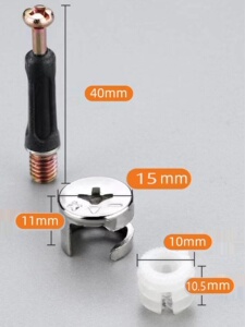 Three-in-One Connector Screw Nut Eccentric Wheel Bed Wardrobe Drawer Plate Desk Assembly Fastening Accessories