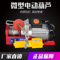  Miniature electric hoist 0 5t 1 ton lifting hoist Wire rope decoration crane 220v household small crane