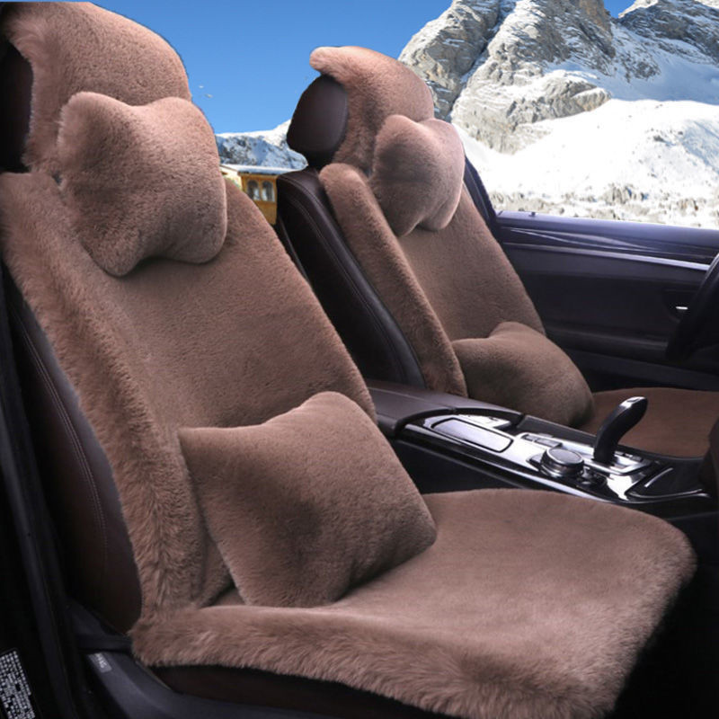 Car cushion winter wool fleece autumn and winter warm rabbit plush cushion winter cotton cushion thickened universal multi-color selection