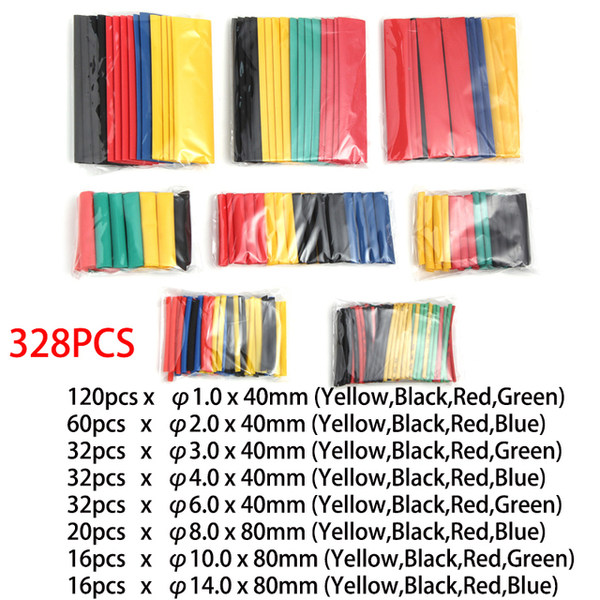 127/164/328/530pcs теплоусадочную трубку