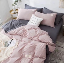 plain bed linen cover pillow student bedding set sheet case
