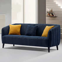 Nordic minimalist modern model room living room leisure coffee shop study double three person dark blue fabric sofa