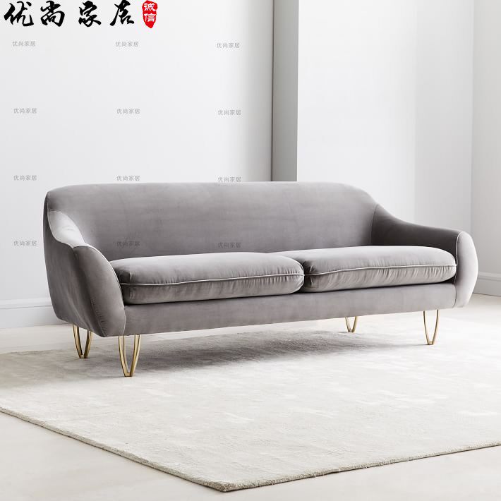 Nordic modern minimalist grey double trio Place big small family Living room Bedroom multiplayer Stainless Steel Sofa