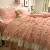 Хлопковый комплект, пододеяльник для принцессы, покрывало, простыня, популярно в интернете, 4 предмета, в корейском стиле, увеличенная толщина