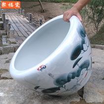 Jingdezhen ceramic flower pots water lilies bowls lotus pots lotus pots extra-large courtyard balcony water tank ornaments