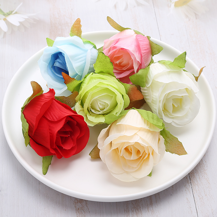 Emulated floral decoration wedding flower wall flower arrangement fake flower buds small rose flowers mini platoon flower props flower head diy floral