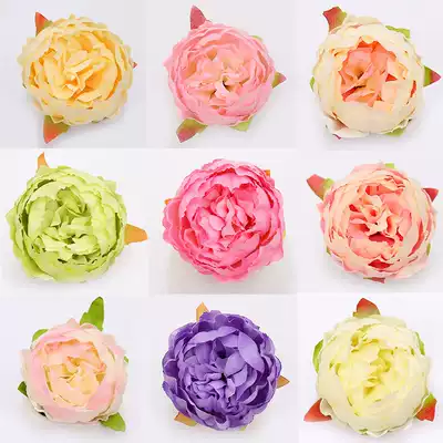 Simulation flower wedding background flower wall flower arrangement props photography decoration fake flower silk cloth peony rose head