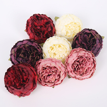 Simulation of Western peony flower lasagna silk cloth fake flower head wedding flower wall arch photography decoration props DIY