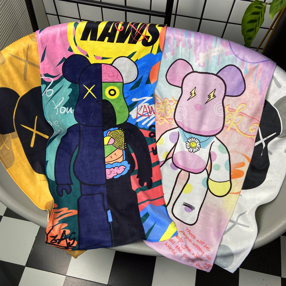 Tide brand towel bath towel KAWS violent bear bear couple sports gym to increase water absorption personality port wind speed dry