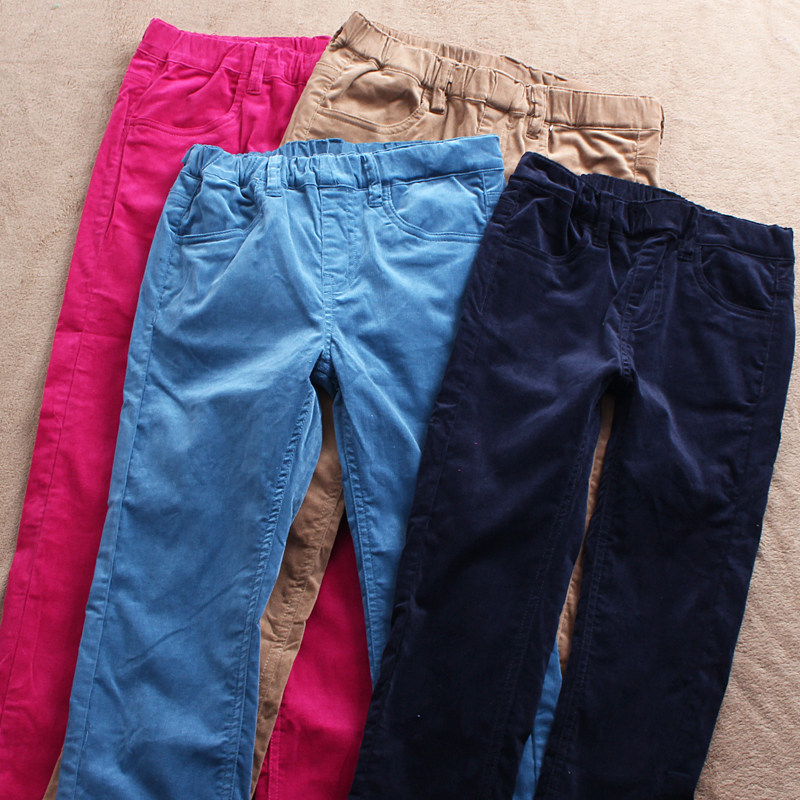 Children's clothing C004 Japan single Children's cotton stretch trousers Corduroy girls ' children's spring and autumn foreign trade original single
