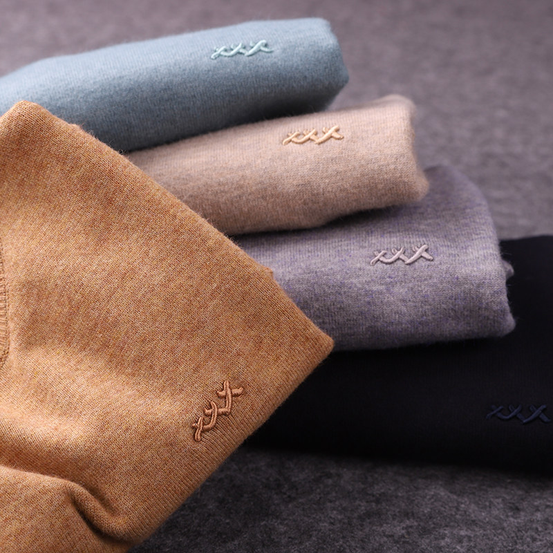 Autumn and winter men's crew neck pullover sweater from the island island base solid color sweater trend