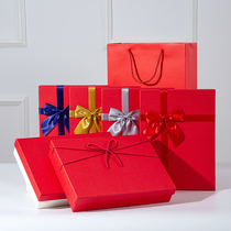 Red gift box Packing box Rectangular birthday gift box Empty box Gift box Festive hand gift custom logo