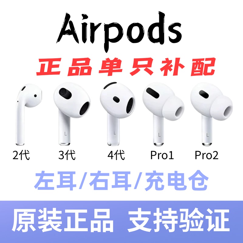 Suitable for Apple AirPods 3Rd Generation, 2Nd Generation, Left Ear, Right Ear, Single Ear, Pro123 Original Charging Case, Replacement Earphone