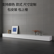 Nordic pure solid wood TV cabinet floor cabinet black and white gray paint modern minimalist minimalist large and small apartment floor plan