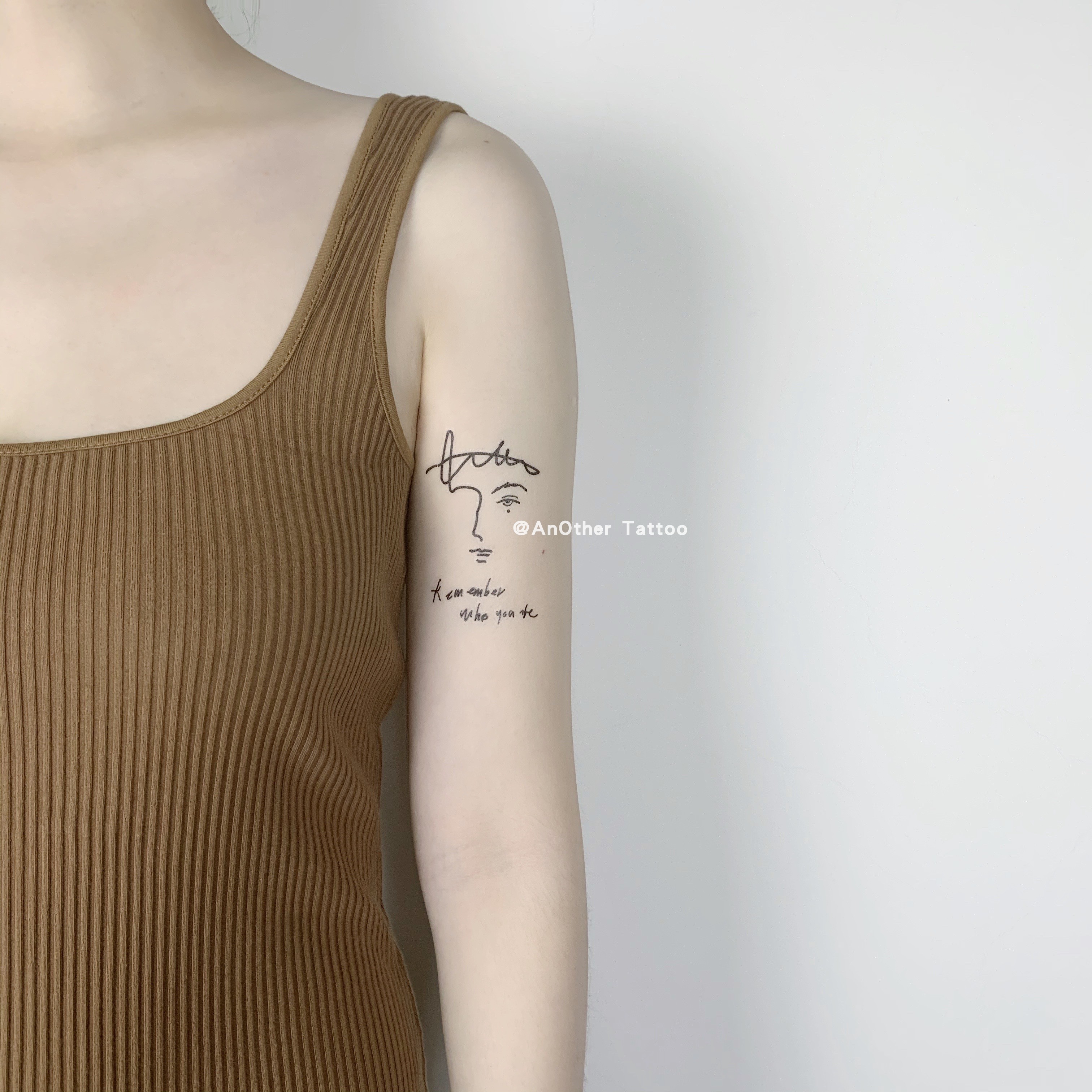 AnOtherTattoo special line simple ins wind waterproof tattoo stickers remember who u are