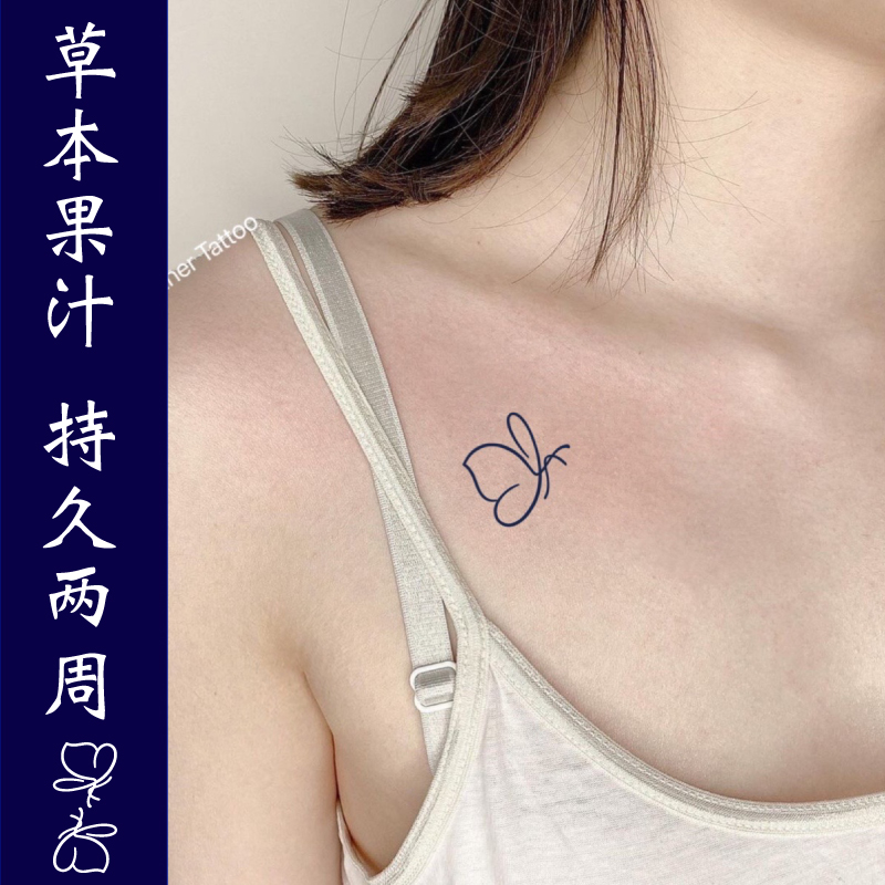 AnOther herbal juice semi-permanent two-week western style butterfly tattoo stickers long-lasting simulation buy one get one free