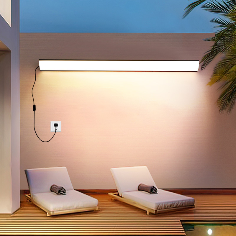 Outdoor Long Strip Wall Light Waterproof Corridor Stair Entrance Light Outdoor Led Balcony Light Wall Light Super Bright Plug-In Type